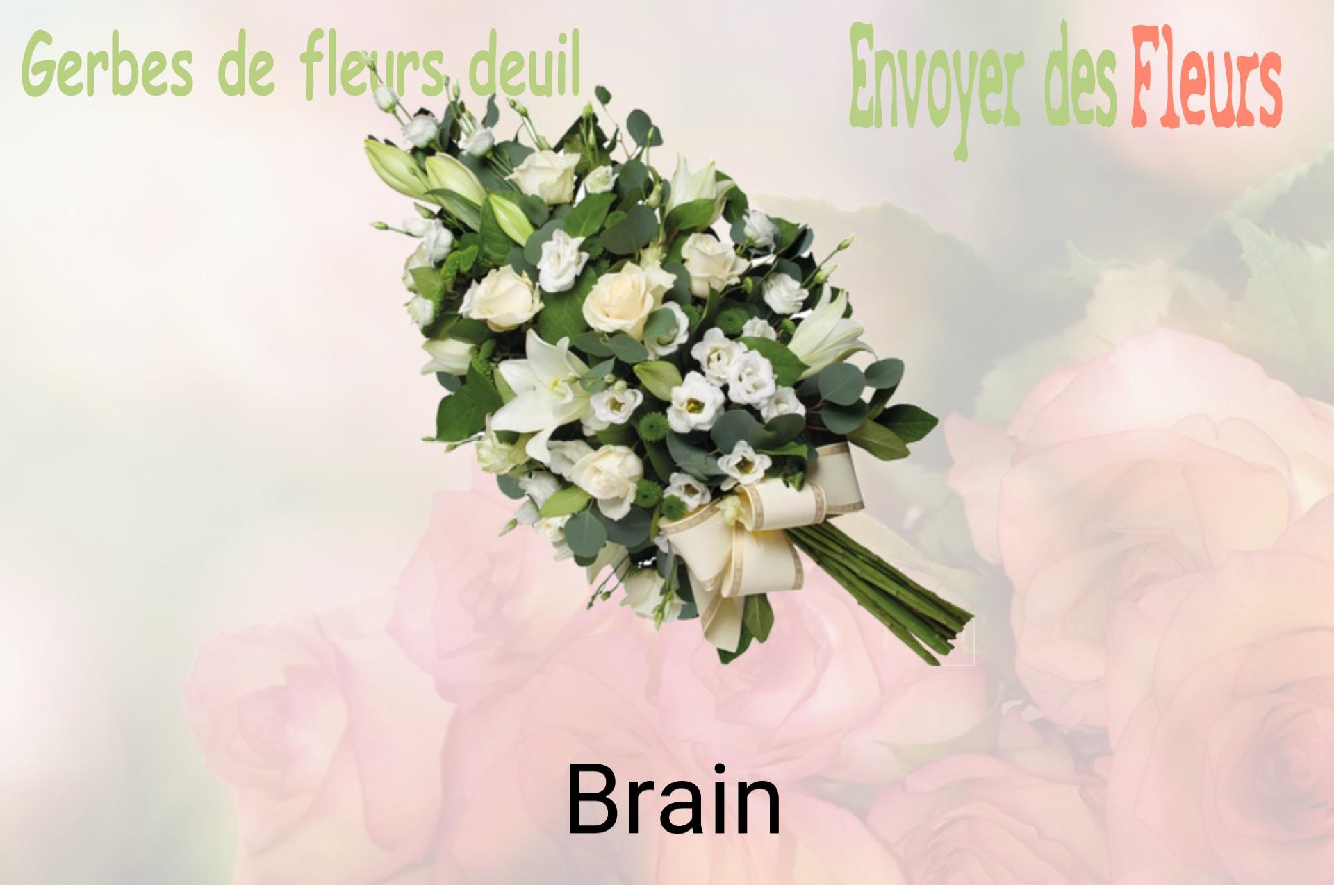 Gerbe de fleurs de deuil livrée à Brain